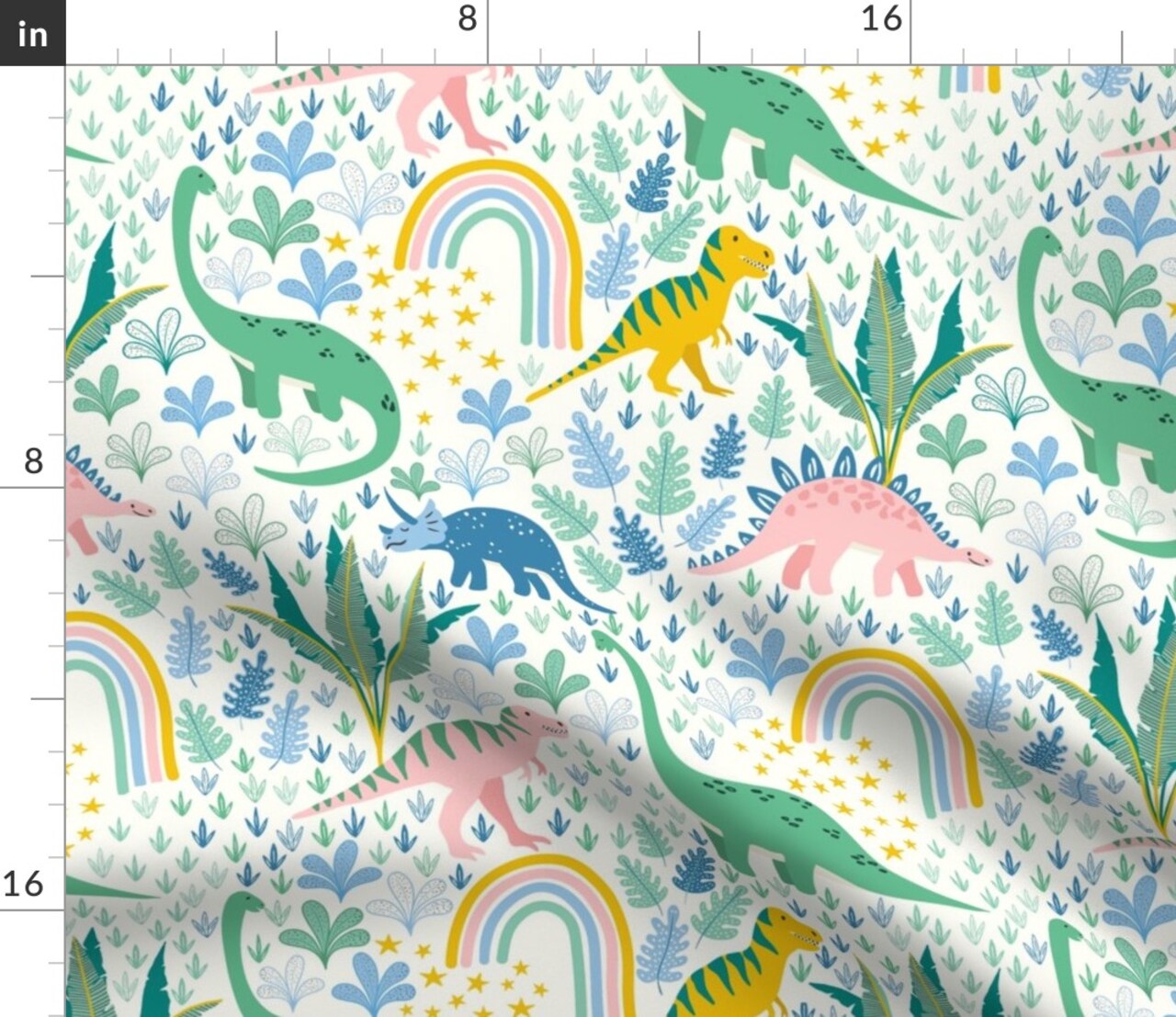 Dreams Forest Children Child Whimsical Kids Nursery Rainbow Custom Printed Fabric by Spoonflower Various Fabrics by the Yard or Fat Quarter